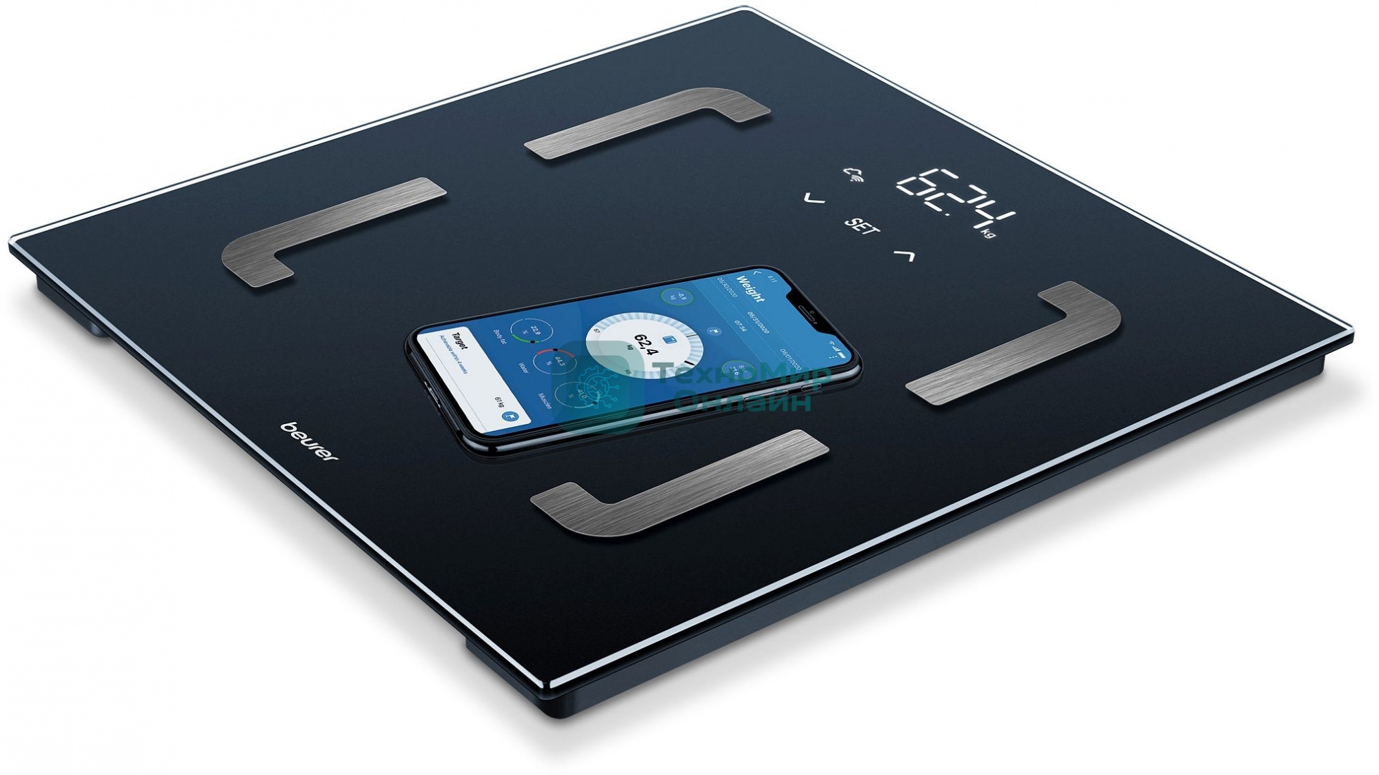 Весы напольные электронные Beurer BF880 WI-FI макс.180кг черный