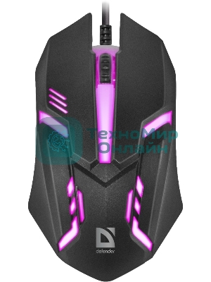 Мышь проводная Defender Cyber MB-560L черный, 1200 dpi, USB, кнопки - 3
