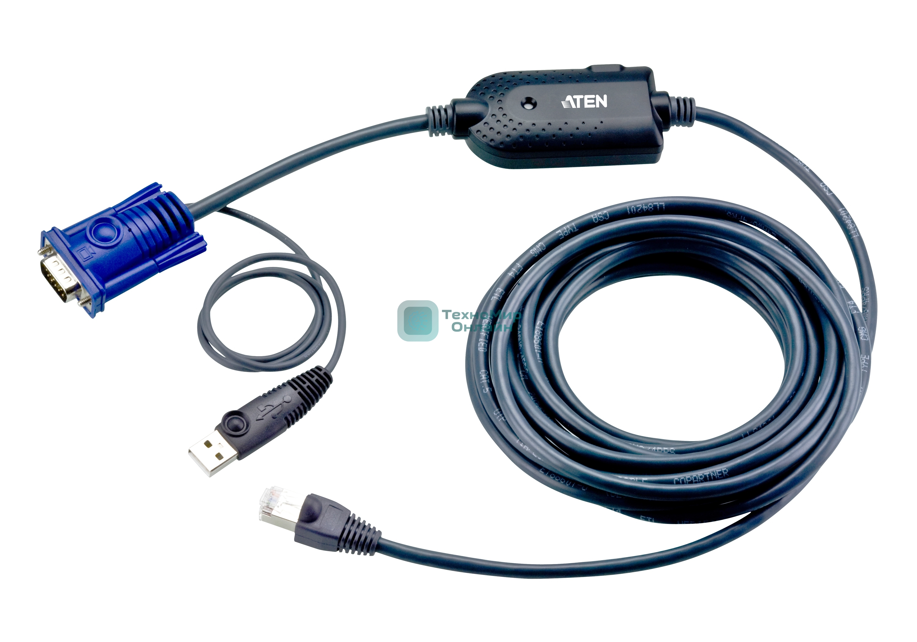 Модуль удлинителя, SVGA+KBD+MOUSE USB, 4.5 метр., для подкл. комп. к перекл. KH15xxA/KH15xxAi/KL15xxA/KH25xxA, макс.разреш. 1600х1200, RJ45+HD-DB15+USB A-тип, Female+2xMale, без Б.П., (DDC2B) USB CPU Module/cat 5 cable for KH2516A