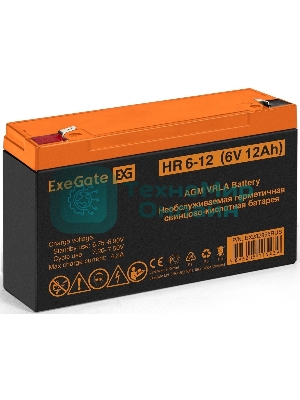 Батарея для ИБП ExeGate HR 6-12 (6V 12Ah), клеммы F1