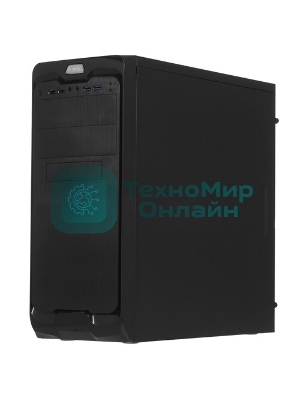 Компьютерный корпус Miditower ExeGate EX287030RUS UN-604-UN600 (ATX, БП UN600 с вент. 12см, 2*USB+2*USB 3.0, аудио, черный)