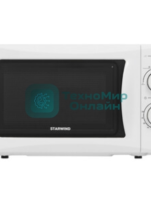 Микроволновая печь Starwind SMW3720 белый, 20 л, 700 Вт, переключатели - поворотный механизм