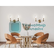 Настенный светильник Ambrella light LH55206/2 BS/CL латунь/прозрачный E14*2 max 40W 330*170*280