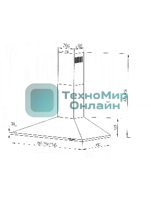 Вытяжка купольная Maunfeld Cork 60, белый, 60 см, 620 куб. м/ч, 47 дБ