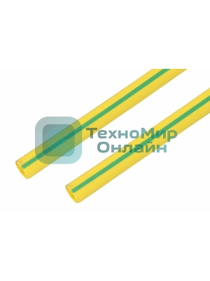 Трубка термоусадочная Rexant 25.0/12.5 1м желтый/зеленый
