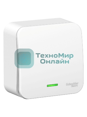 Переключатель 1-кл. ОП Blanca 10А IP20 (сх. 6) 250 В с подсветкой с изолир. пластиной бел. SchE BLNVA106111