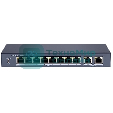 Сетевой неуправляемый коммутатор 8 RJ45 1000M PoE портов 1 Uplink порт 1000М Ethernet; 1 SFP порт 1000М Ethernet; IEEE802.3af IEEE802.3at; бюджет PoE 58Вт; поддержка режима передачи до 100м20 Gbps; защита от перенапряжений DC48В 1.5A; 65Вт;-10 C...+55C.