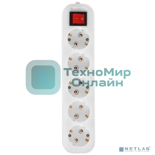 Сетевой фильтр 5bites SP5W-318 5S, 3x1.5мм2, 16A, ABS, 1.8M, белый