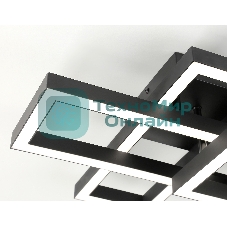 Потолочный светодиодный светильник Ambrella light FA1002/2+2 BK черный 65W 3000K-6400K 550*453*130 (ПДУ ИК)