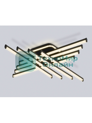 Потолочный светодиодный светильник Ambrella light FL6262 BK черный 130W 3000K-6400K 810*810*130 (ПДУ ИК)