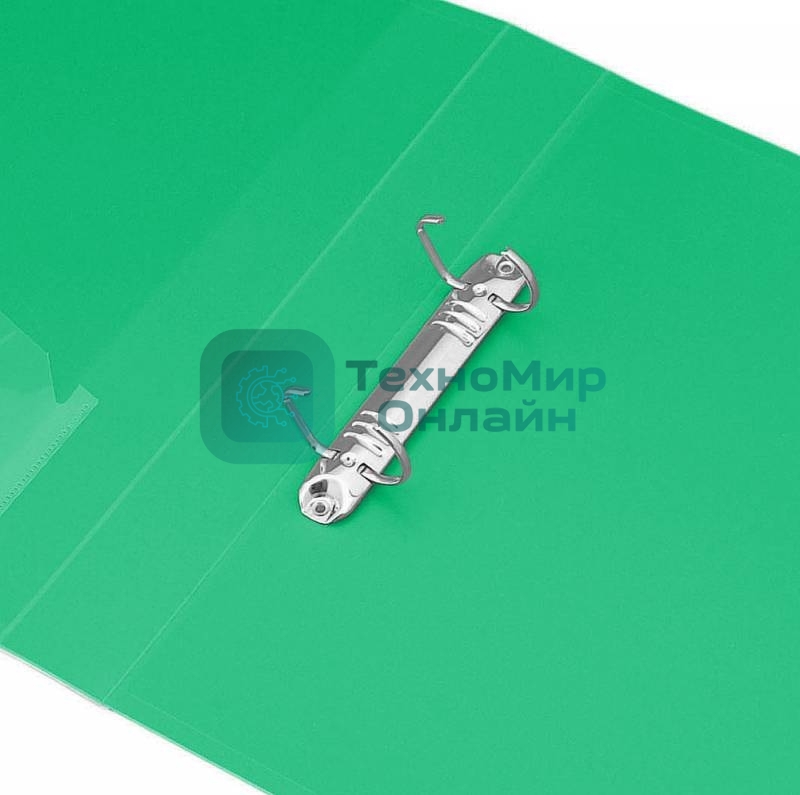 Папка на 2-х D-кольцах Бюрократ -0840/2DGRN A4 пластик 0.8мм кор.40мм внут.и торц.карм зеленый