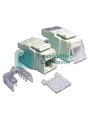 Модуль Keystone, RJ45, кат.6, UTP, 180 градусов, со шторкой, белый