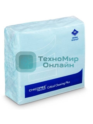 Салфетки для очистки оптики и зеркал, безворсовые Veraclean Critical Cleaning Wiper голубые (Katun/Chicopee) пак/50шт