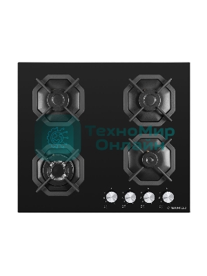 Газовая варочная панель Maunfeld EGHG.64.23CB/G, 4 конфорки, закаленное стекло, черный