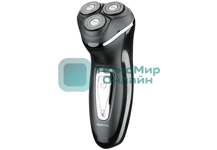Электробритва Centek CT-2166 (хром/черный) ротор, АККУМУЛЯТОР + РАБОТА ОТ СЕТИ,триммер