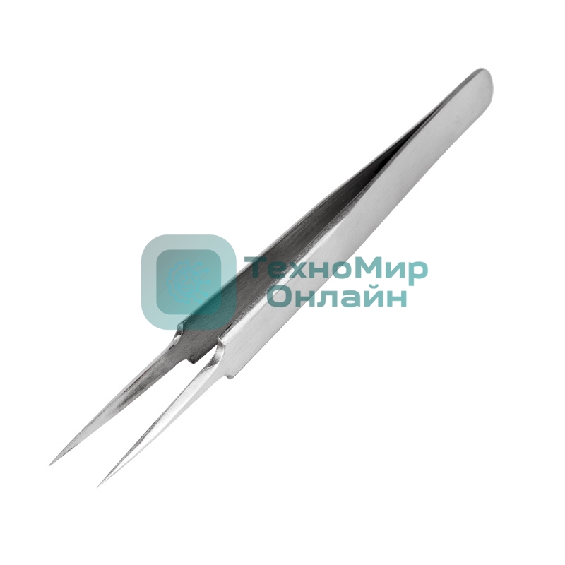 Пинцет прямой с острыми кончиками Rexant 125 мм (блистер)