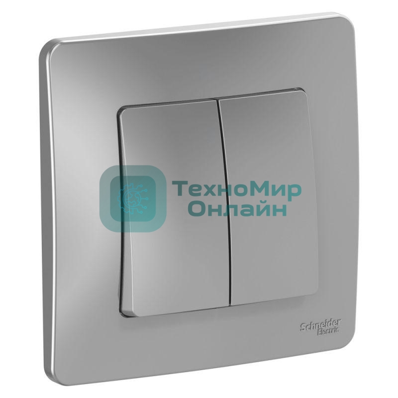 Выключатель 2-кл. СП Blanca (сх.5) 10А 250 В алюм. SchE BLNVS010503