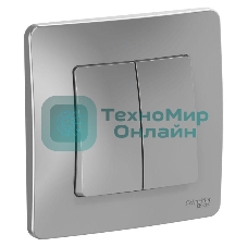 Выключатель 2-кл. СП Blanca (сх.5) 10А 250 В алюм. SchE BLNVS010503