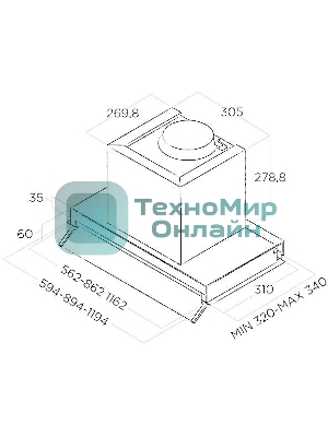 Встраиваемая вытяжка ELICA BOXIN LX/IX/A/60-PRF0114760A, 60 см, 1000 м3/ч, нержавеющая сталь
