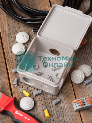 Коробка распределительная EKF КМР-030-031 с крышкой наружная (85х85х40) 8 мембр. вводов IP55