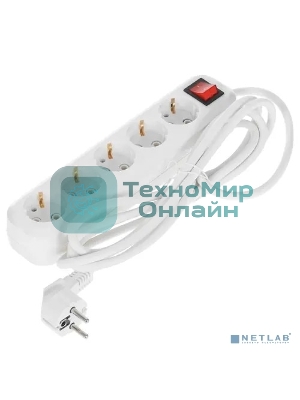 Сетевой фильтр 5bites SP5W-330 5S, 3x1.5мм2, 16A, ABS, 3M, белый