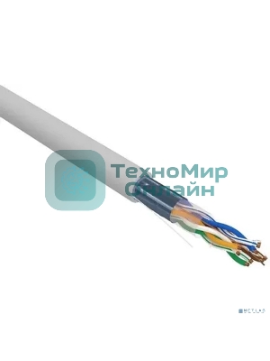 Кабель витая пара Rexant F/UTP, cat.5e, PVC, 4x2x0,52 мм, 24AWG, INDOOR, SOLID, серый, 305м