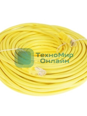 Патч-корд UTP Cablexpert PP12-30M/Y cat.5e, 30м, литой, многожильный, желтый