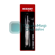 Пинцет прямой с острыми кончиками Rexant 125 мм (блистер)