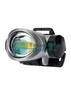 Фонарь налобный Rexant поворотный 3 Вт 100%, 50%, пульсирующий белый; 3 х ААА, СОВ + зеркальный рассеиватель