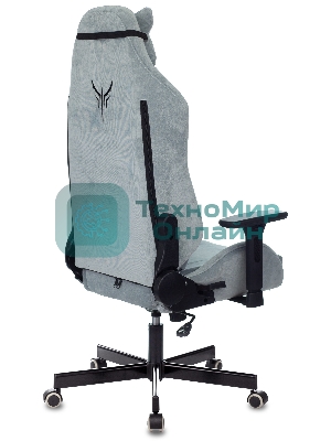 Кресло игровое Бюрократ Knight N1 Fabric серо-голубой Light-28 с подголов. крестовина металл
