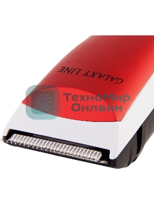 Набор для стрижки Galaxy Line GL 4157, красный с белым, лезвие шириной 40 мм, 45 мин непрер. работы, 2 насадки-расчески, лезвия из высококачественной японской нержавеющей стали, индикатор работы и заряда, эргономичный дизайн