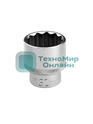 Головка торцевая Stels 30 мм, 12-гранная, CrV, под квадрат 1/2