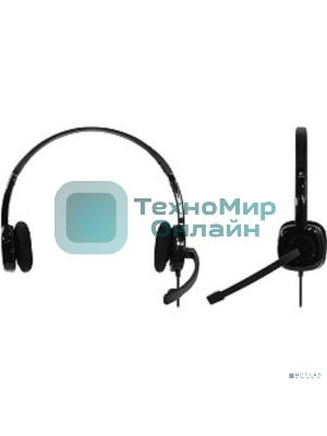 Гарнитура Logitech H151 чёрный, проводная, 3.5 мм