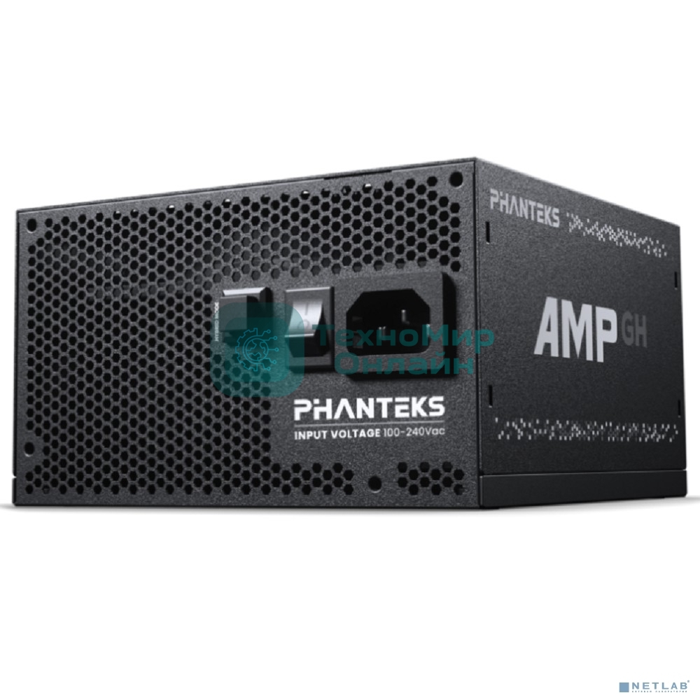 Блок питания PHANTEKS AMP GH 850W (80 Plus Gold, ATX 3.1, PCIe 5.1, APFC, 120мм Fan, Fully Modular, Black)/ PH-P850GH_BK01