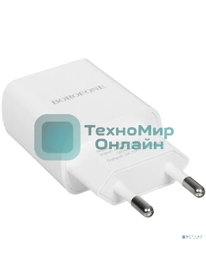 Сетевое зарядное устройство BOROFONE BA20A/Сетевое ЗУ + Кабель Type-C 1m/1 USB/Выход: 10.5W/White
