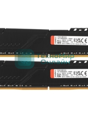 Оперативная память Kingston Fury Beast, DDR4, 32GB (2x16GB), 3200MHz, CL16, DIMM, с радиатором, черный