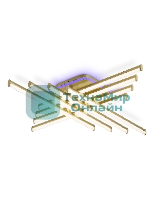 Потолочный светодиодный светильник Ambrella light FL6263 GD золото 115W 3000K-6400K+RGB 810*810*130 (ПДУ ИК)