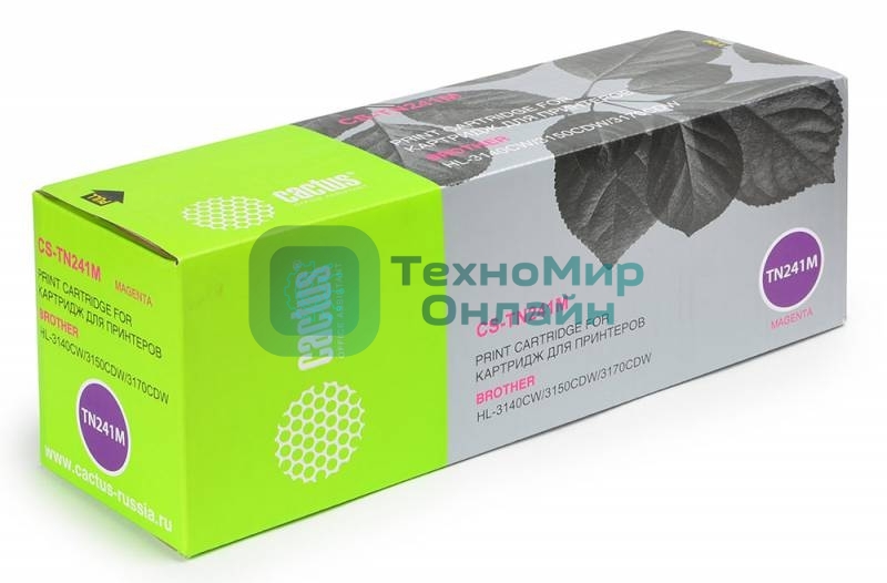 Картридж лазерный Cactus CS-TN241M пурпурный (1400 стр.) для принтеров Brother HL-3170CDW