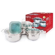 Набор кастрюль Lara LR02-80 Standart (1.8 л + 3.1 л + 5.7 л) капсулированное индукционное дно, крышки