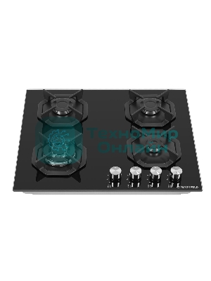 Газовая варочная панель Maunfeld EGHG.64.23CB/G, 4 конфорки, закаленное стекло, черный