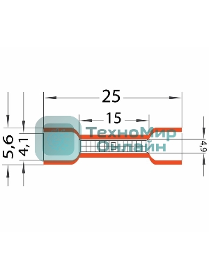Соединительная гильза изолированная Rexant L-26 мм 0.5-1.5 мм² (ГСИ 1.5/ГСИ 0,5-1,5) красная
