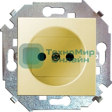 Механизм розетки 1-м СП Simon15 16А IP20 без заземл. сл. кость Simon 1591431-031