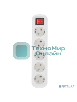 Сетевой фильтр 5bites SP5W-330 5S, 3x1.5мм2, 16A, ABS, 3M, белый