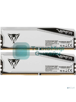 Оперативная память Patriot Viper Elite 5 TUF Gaming, DDR5, 32Gb (2x16 GB), 6000 MHz, CL36, DIMM, радиатор, RGB, белый