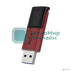 Флешка USB Netac U182 (NT03U182N-032G-32RE), 32Gb, USB 3.0, R/W 70/30, красный/черный