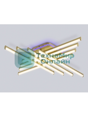 Потолочный светодиодный светильник Ambrella light FL6263 GD золото 115W 3000K-6400K+RGB 810*810*130 (ПДУ ИК)