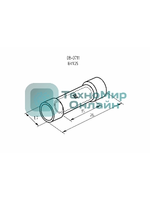 Соединительная гильза изолированная Rexant L-26 мм 0.5-1.5 мм² (ГСИ 1.5/ГСИ 0,5-1,5) красная
