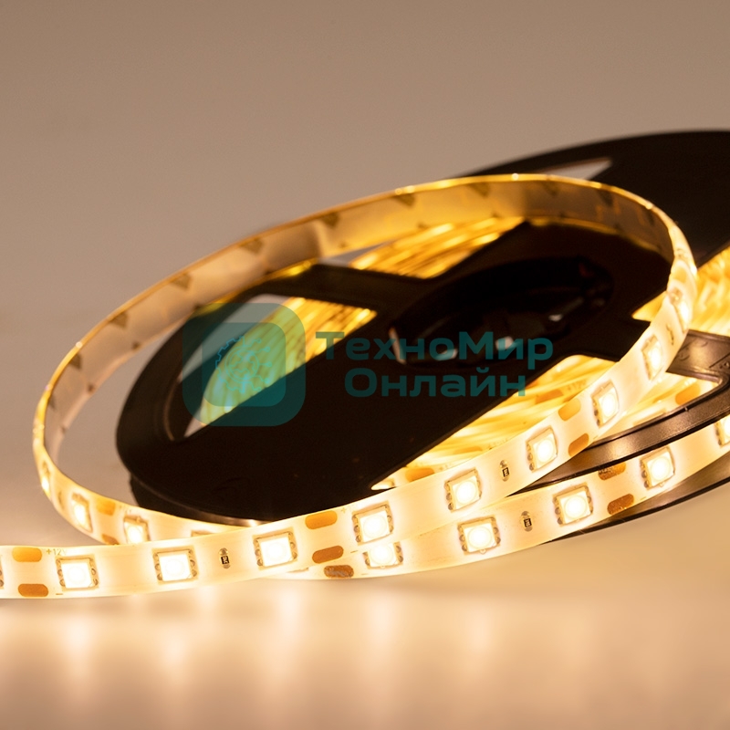 Лента светодиодная силикон, 10 мм, IP65, SMD 5050, 60 LED/m, 12 V, цвет свечения теплый белый