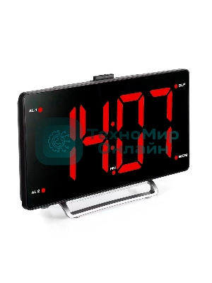 Радиобудильник Hyundai H-RCL246 черный LCD подсв:красная часы:цифровые FM