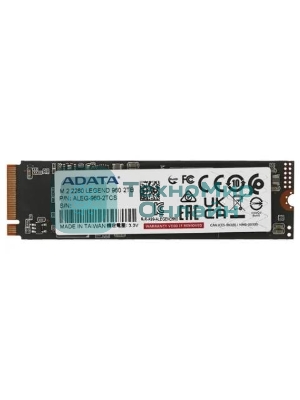 Накопитель SSD ADATA LEGEND 960, 2Tb, PCIe 4.0 x4, M.2 2280, NVMe, R/W 7400/6800, с радиатором